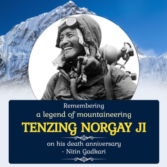 Nitin Gadkari Pays Tribute To Mountaineering Legend Tenzing On